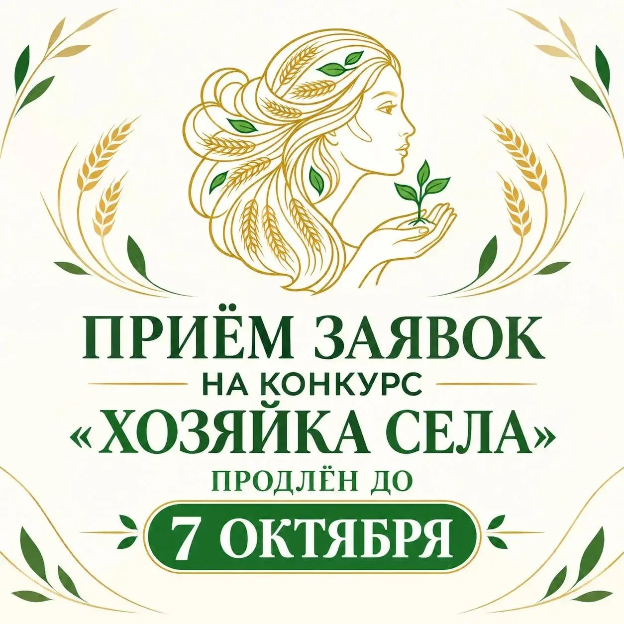 Приём заявок на конкурс «Хозяйка села» продлён до 7 октября.