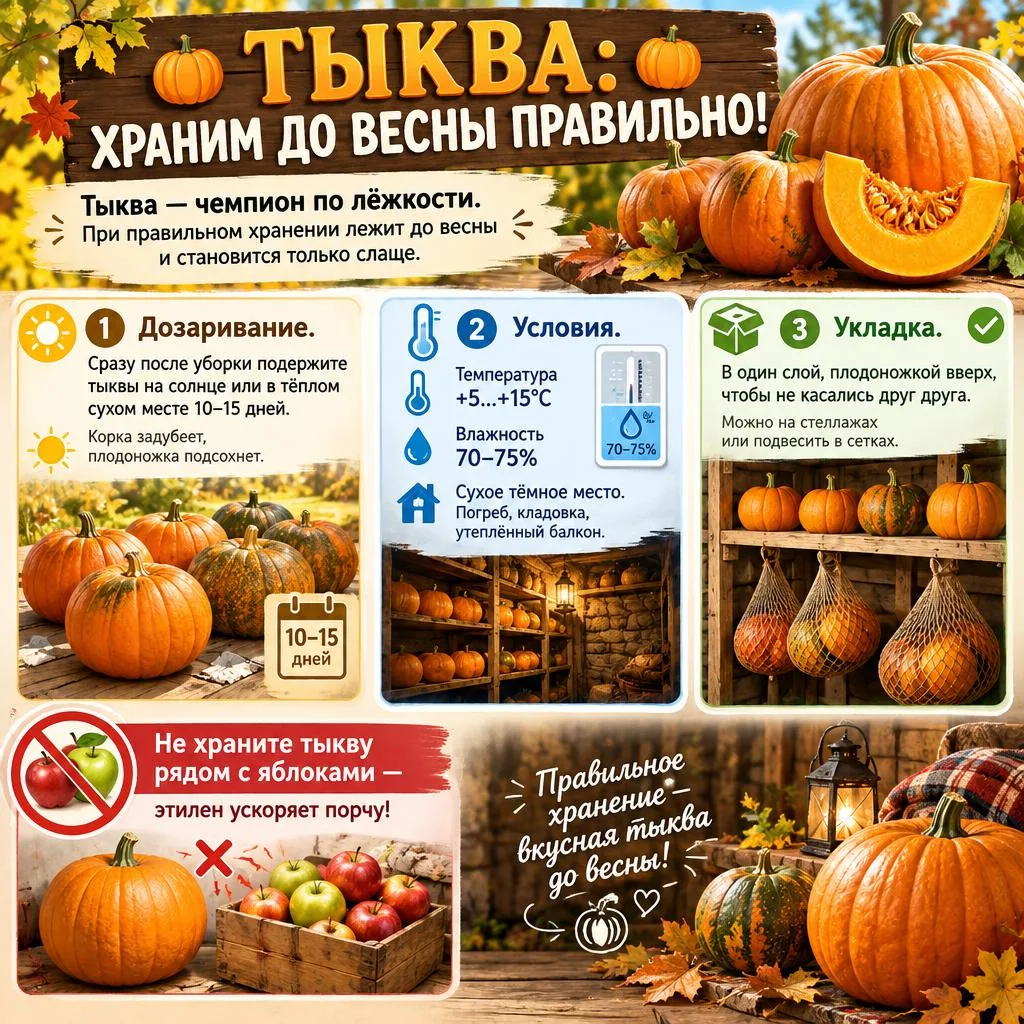 🎃 ТЫКВА: ХРАНИМ ДО ВЕСНЫ ПРАВИЛЬНО! 🎃