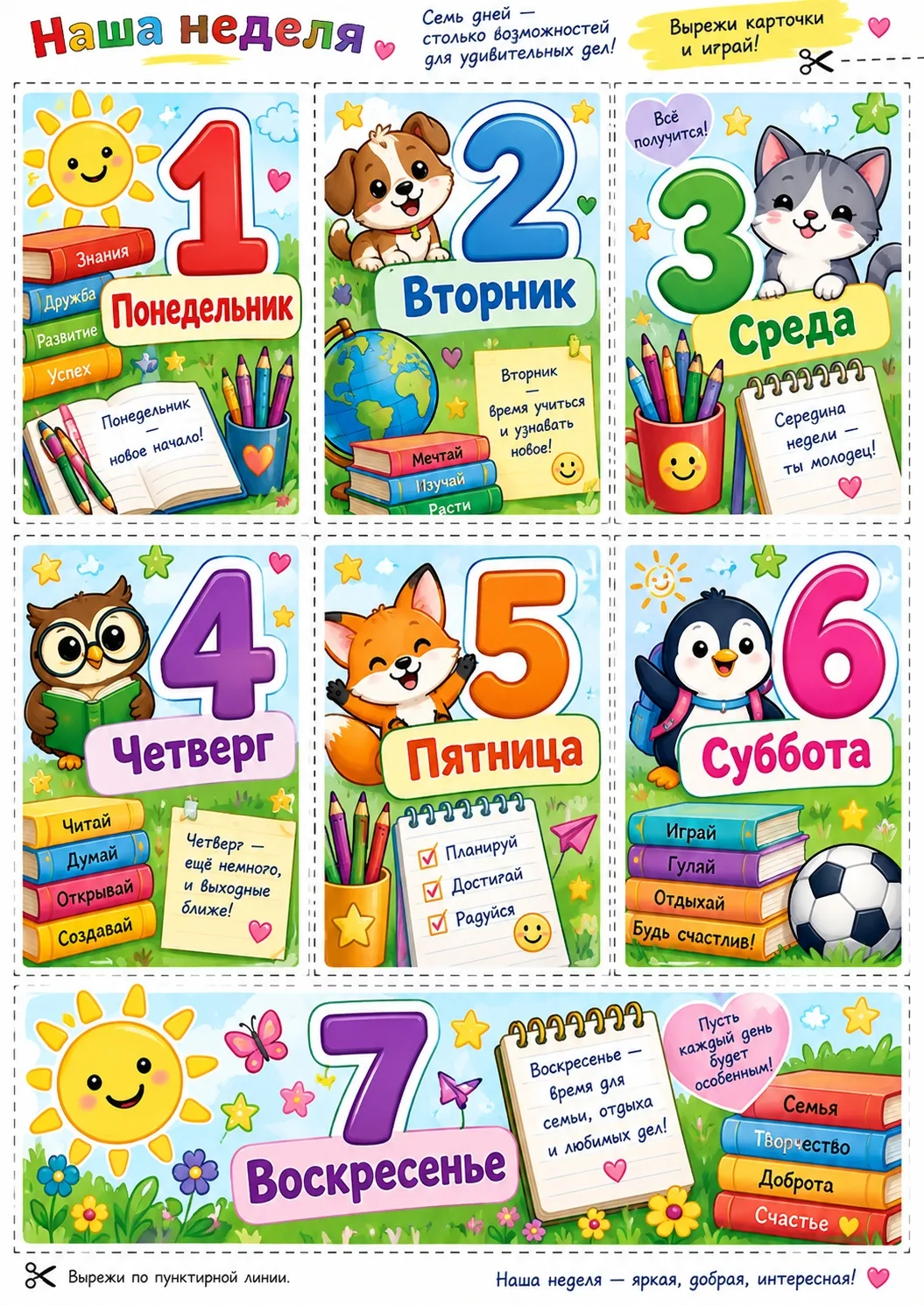 Учим дни недели 🕒