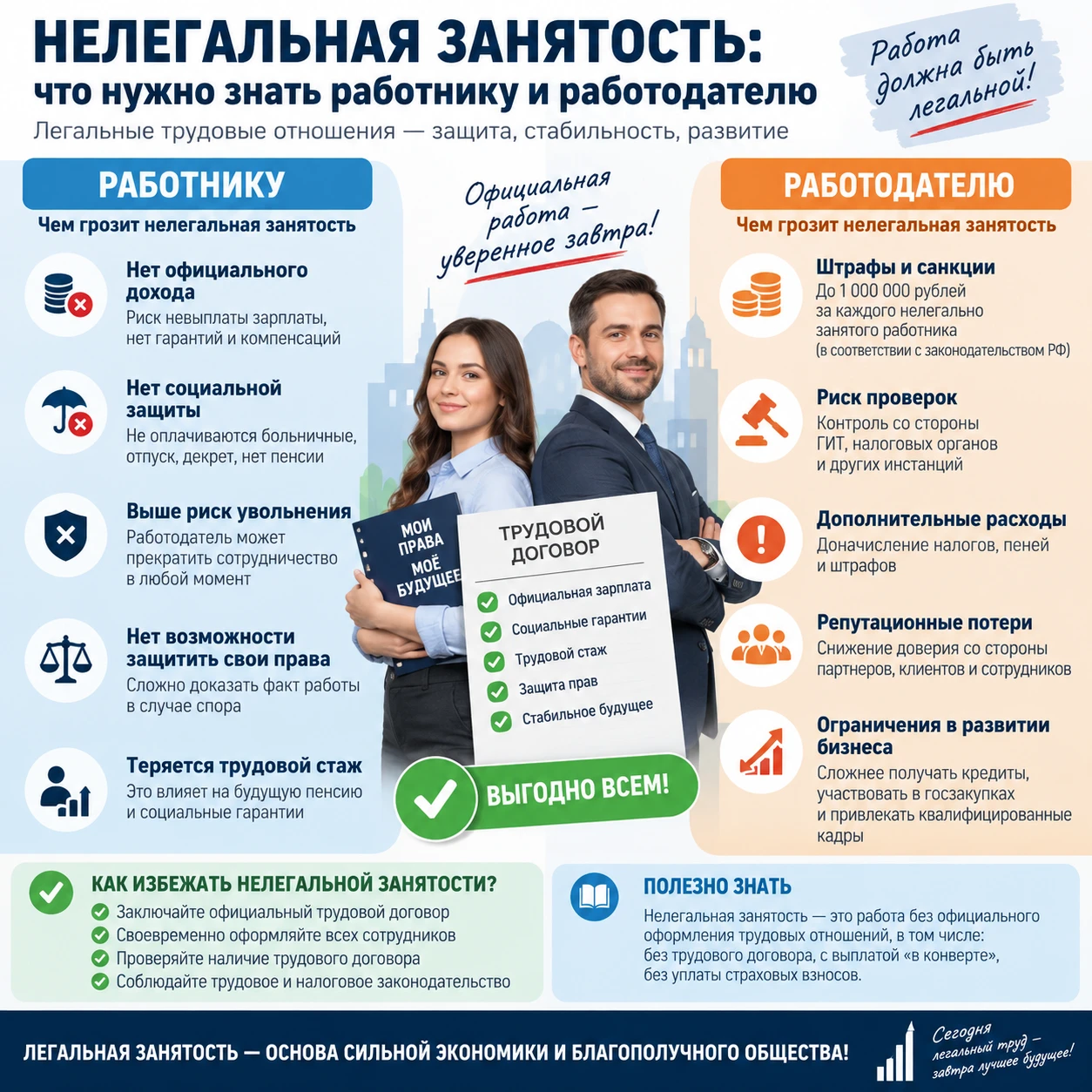 Нелегальная занятость: что нужно знать работнику и работодателю