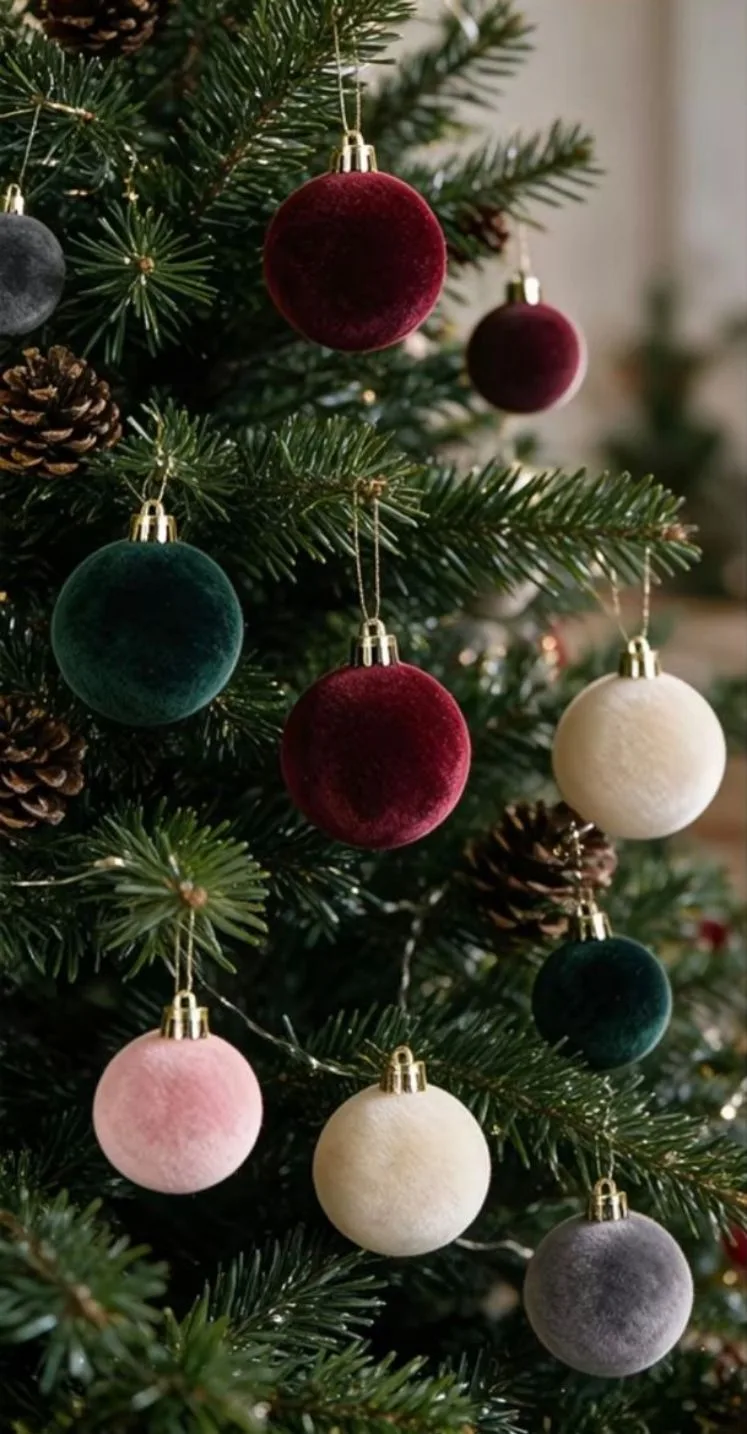 Набор велюровых новогодних шаров 🎄