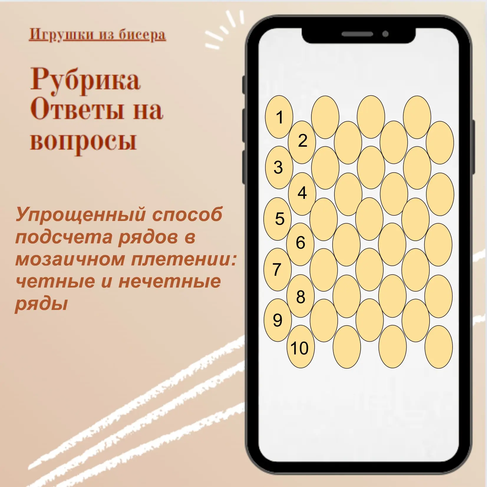 Как посчитать ряды в мозаичном плетении? 👀