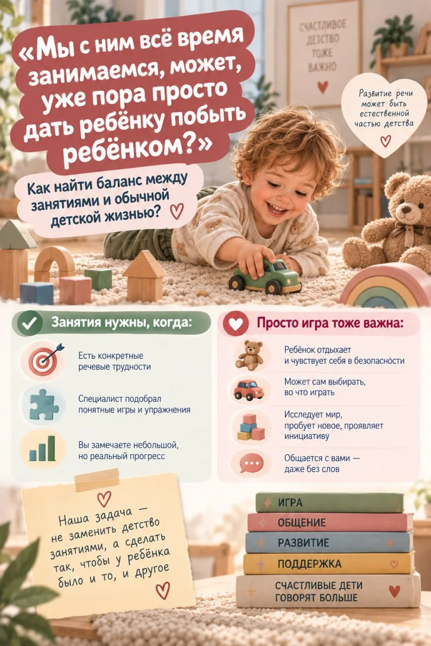 «Мы с ним всё время занимаемся, может, уже пора просто дать ребёнку побыть ребёнком?»