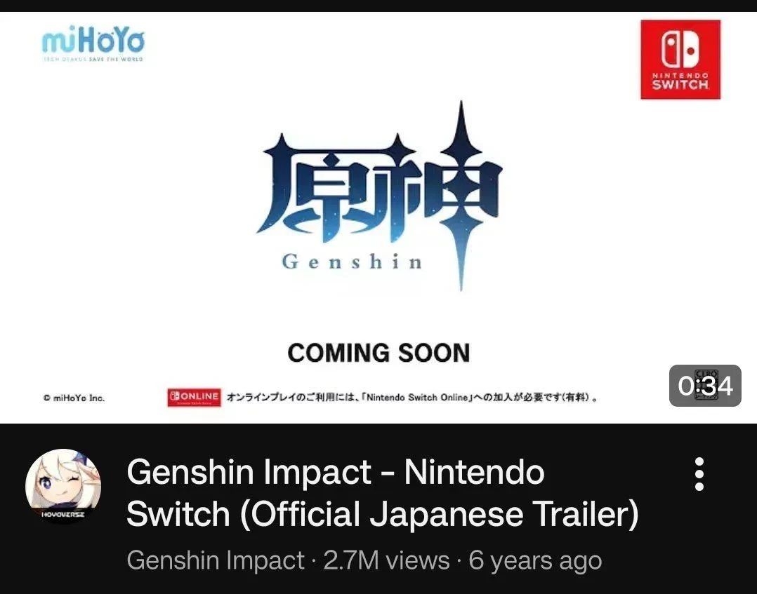 😭 Nintendo Direct закончился без каких-либо новостей о Genshin для Switch.