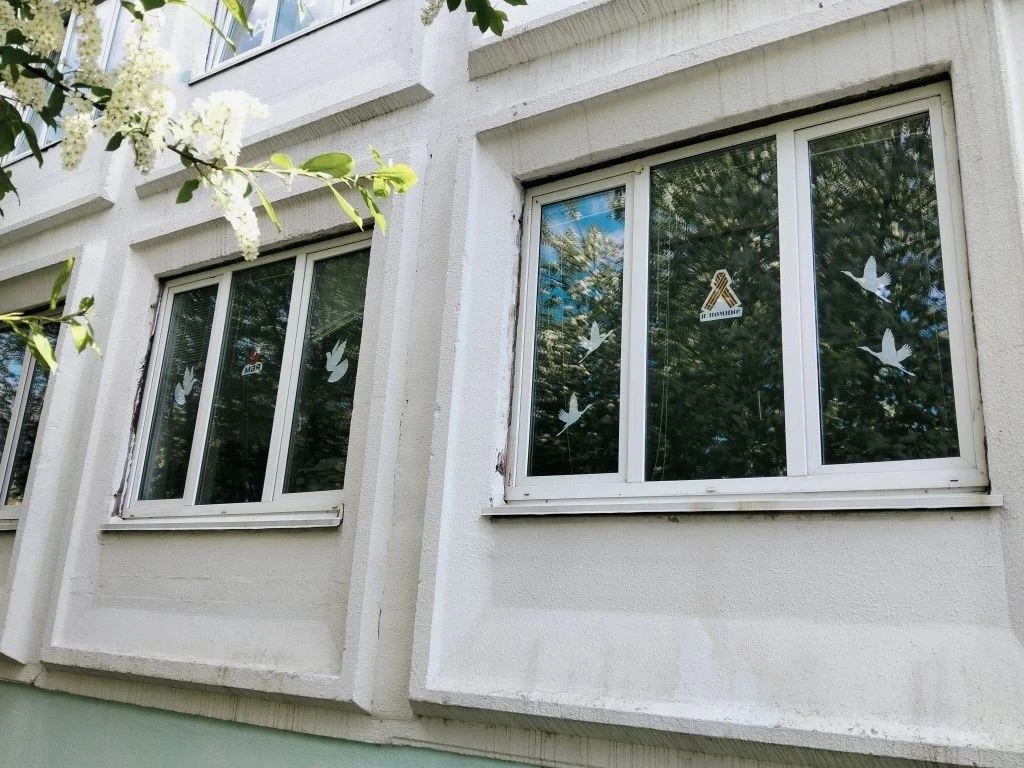 📢 Школа №68 в строю акции «Окна Победы»!   Мы поддерживаем добрую традицию и украшаем школу к 9 Мая.
