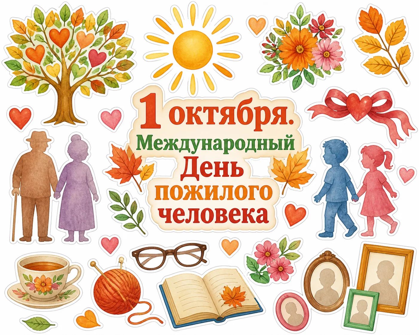 🌼1 октября.Международный День пожилого человека⭐️ Оформление