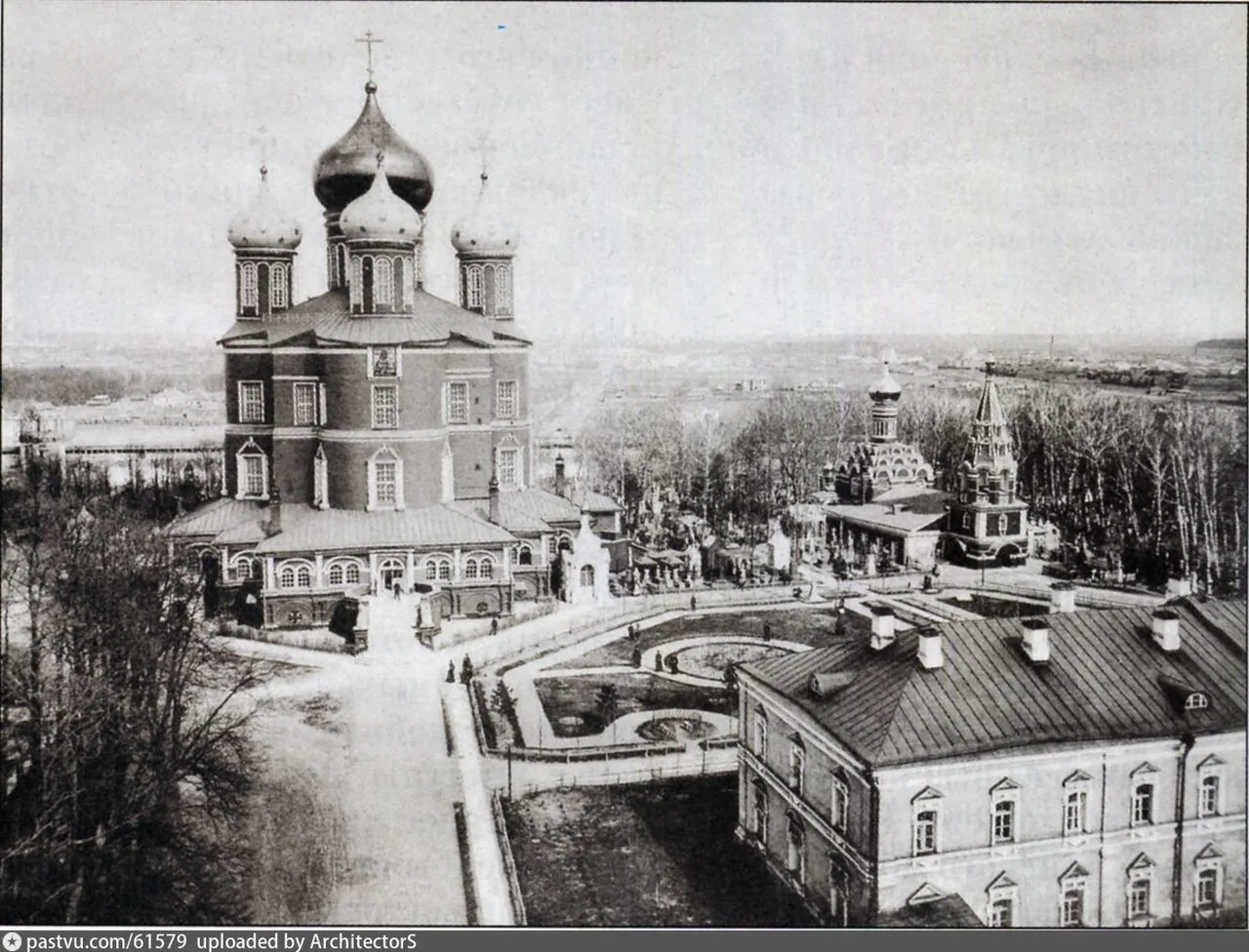 Вид в 1865 году на Донской монастырь