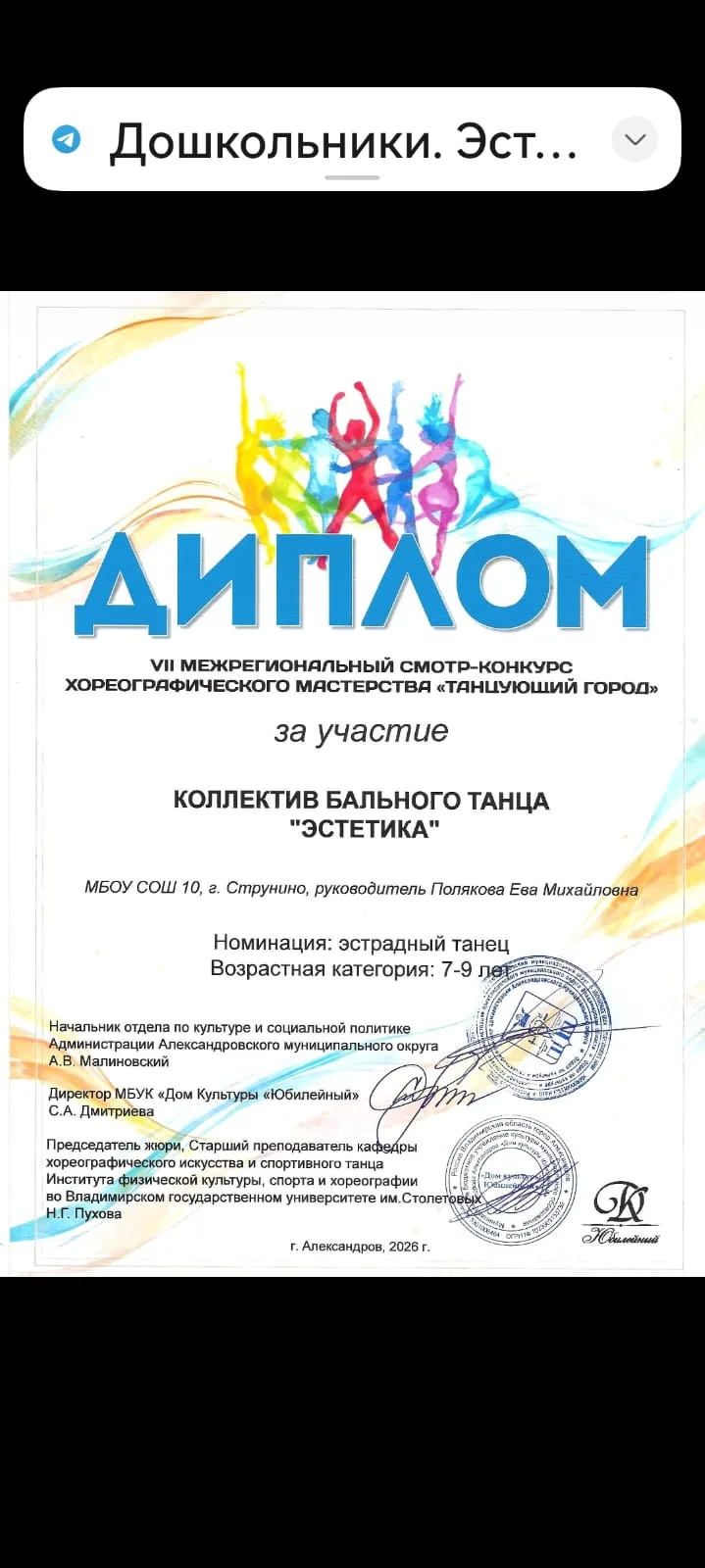 «Эстетика» покоряет «Танцующий город»! ✨  14 февраля 2026 года коллектив бального танца «Эстетика» п