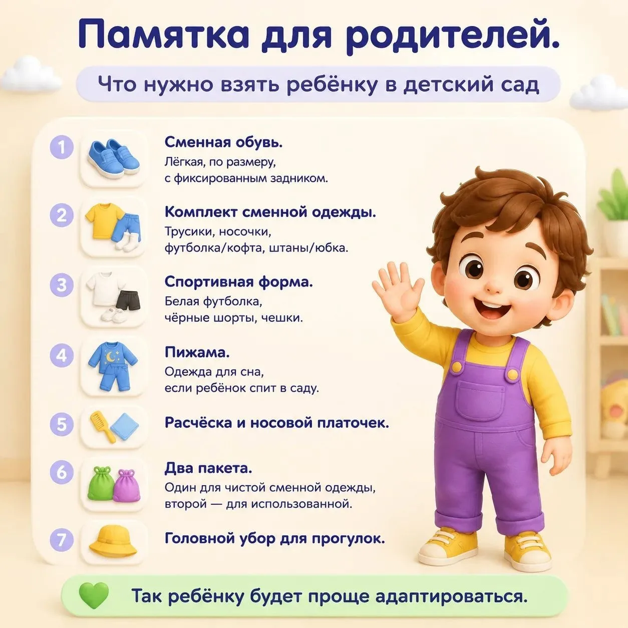ИНФОРМАЦИЯ ДЛЯ РОДИТЕЛЕЙ (ЗАКОННЫХ ПРЕДСТАВИТЕЛЕЙ) ДЕТЕЙ, ПОСТУПАЮЩИХ В ЯСЕЛЬНУЮ ГРУППУ.