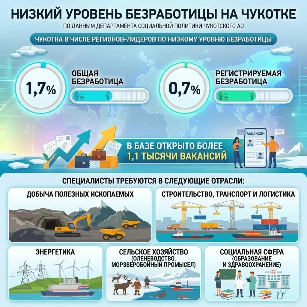 👷‍♀️ На Чукотке зафиксирован низкий уровень безработицы

По данным Департамента социальной политики