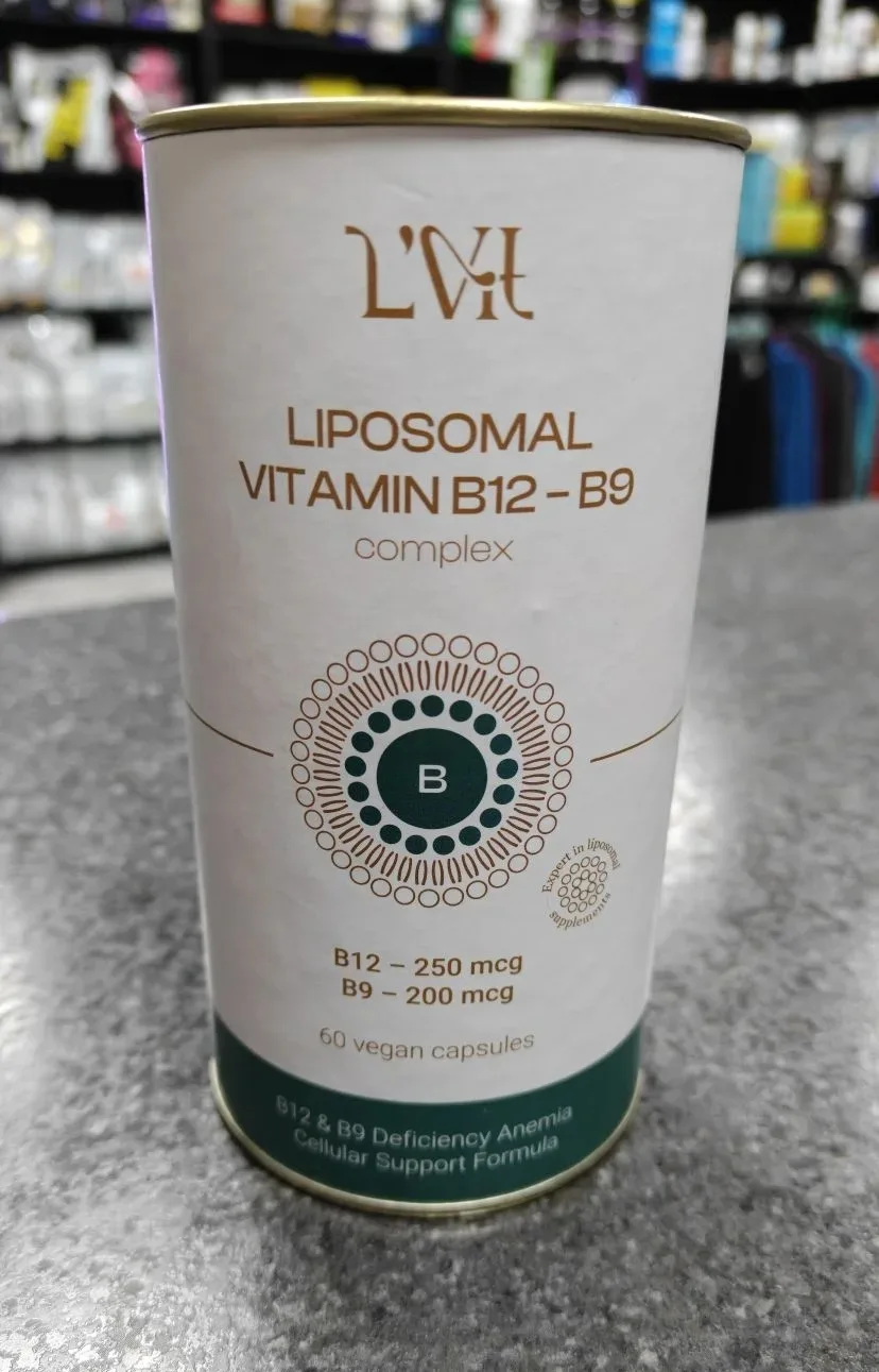 Комплекс L-Vit Liposomal Vitamin B12+B9 — это липосомальная форма витаминов В12 (метилк...