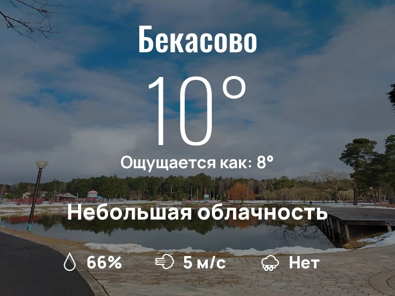 Что ждёт Бекасово сегодня по погоде?