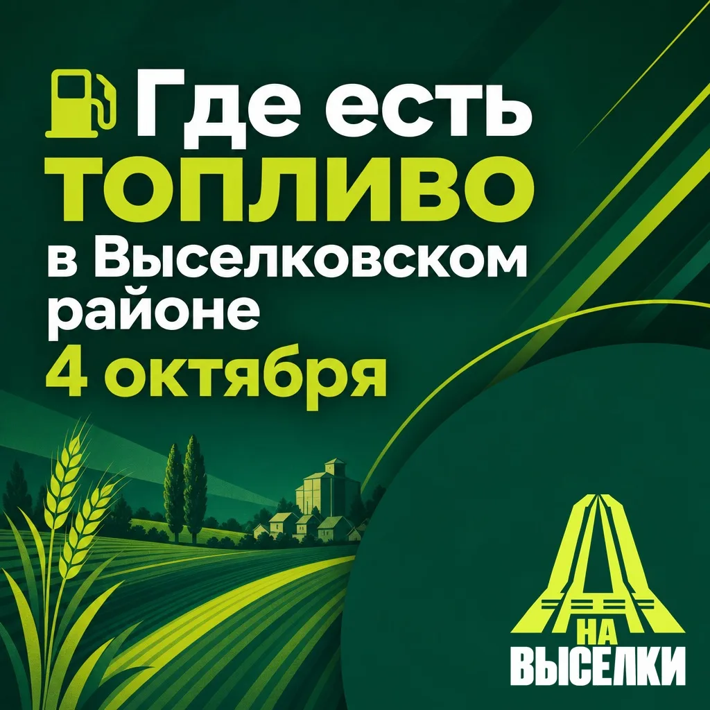 ⛽ Где есть топливо в Выселковском районе 4 октября