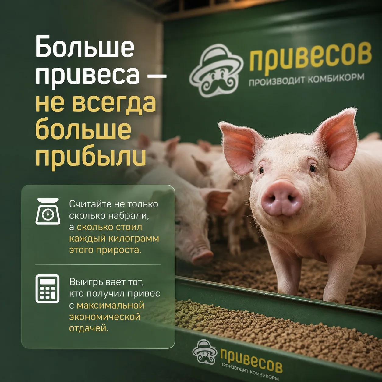 🐖 Больше привеса — не всегда больше прибыли.