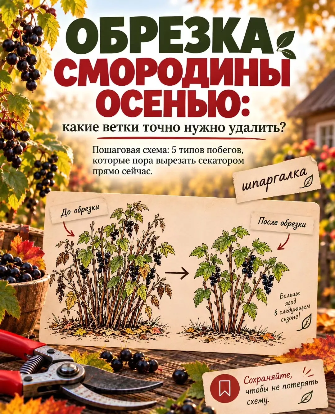 Всё об обрезке смородины 👇👇👇