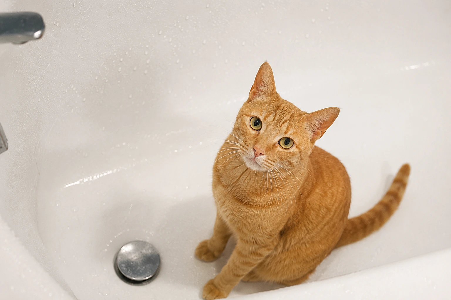 😼🛁 Почему кошка прыгает в мокрую ванну после душа: что её так привлекает?