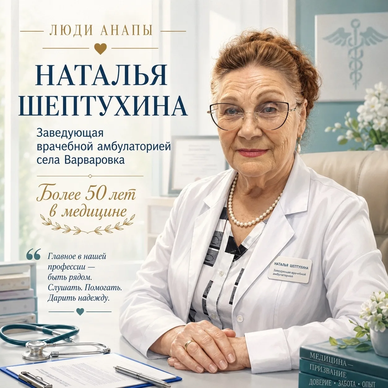 Мэр продолжает серию публикаций, посвященную анапским медицинским работникам.

Сегодня герой рубрики