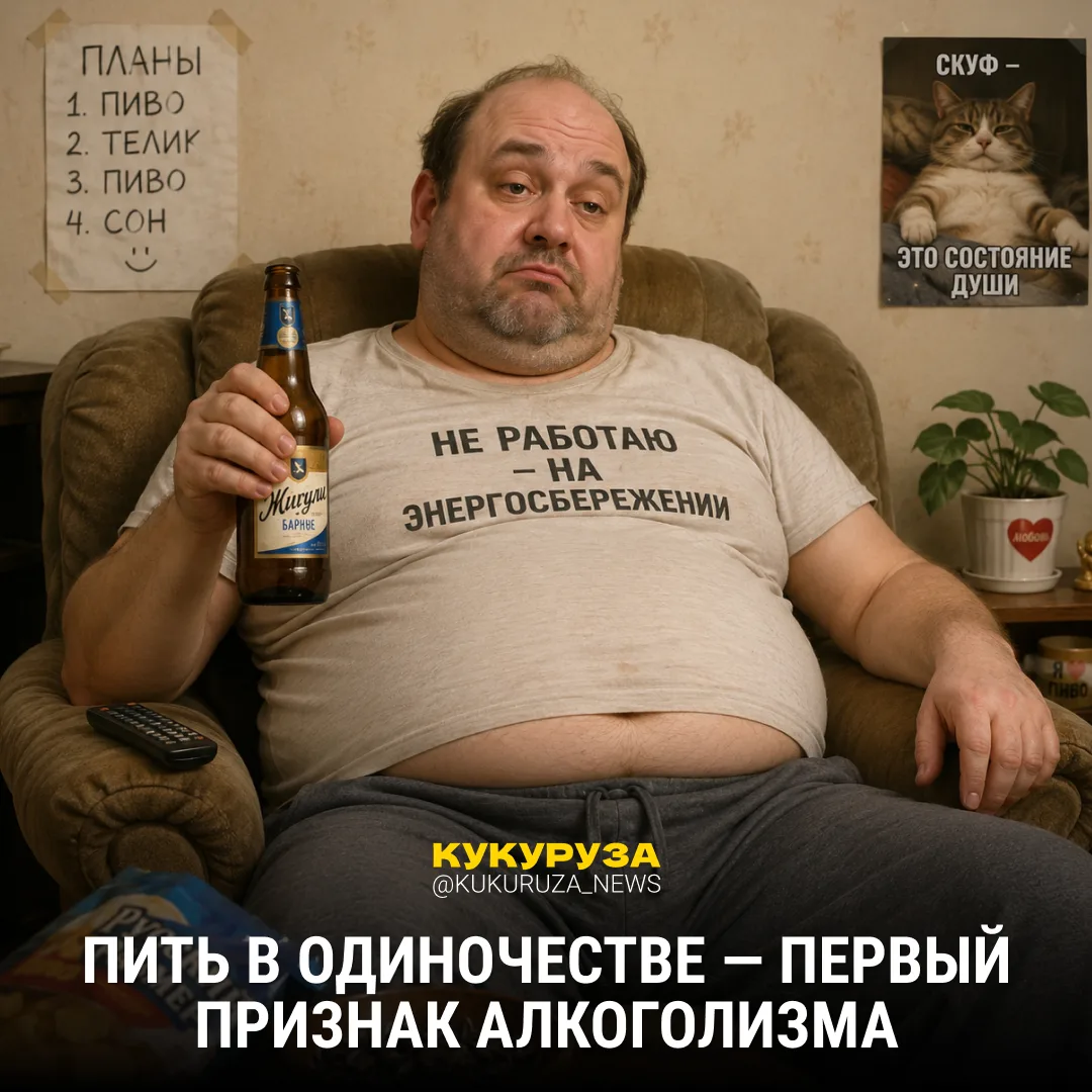 Любите пивасик в одного попить?  Поздравляем, у вас алкоголизм! К такому выводу приходят ученые. Они