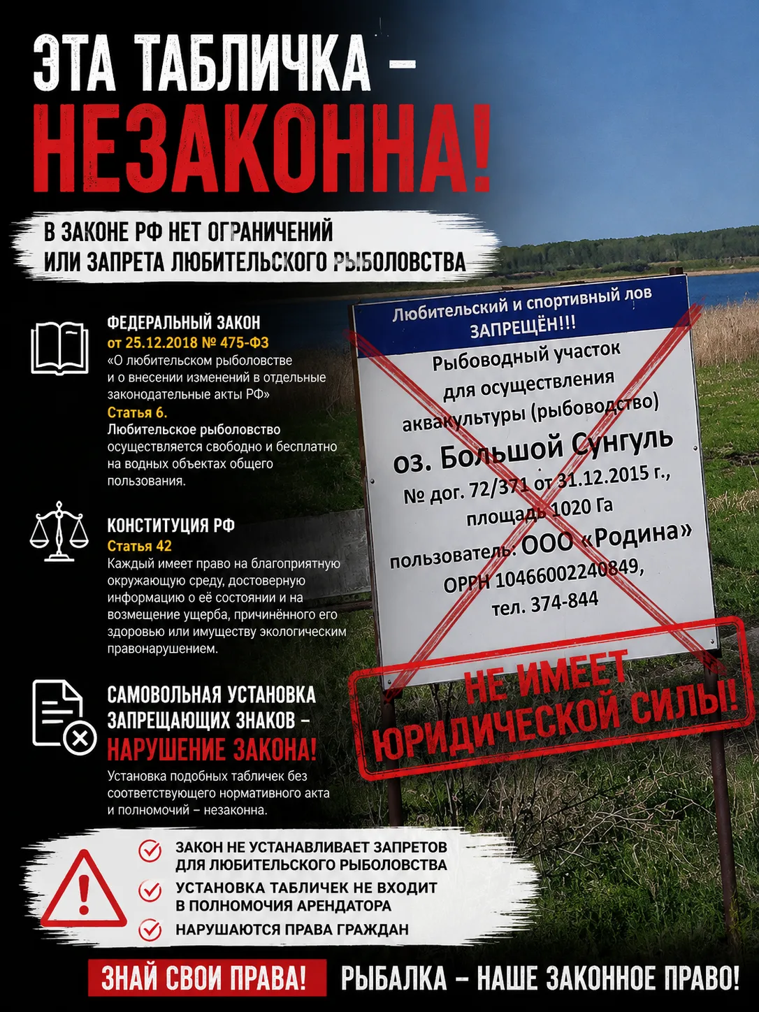 Для любителей устанавливать, прибивать на деревья, клеить листочки на заборы всякие туп...