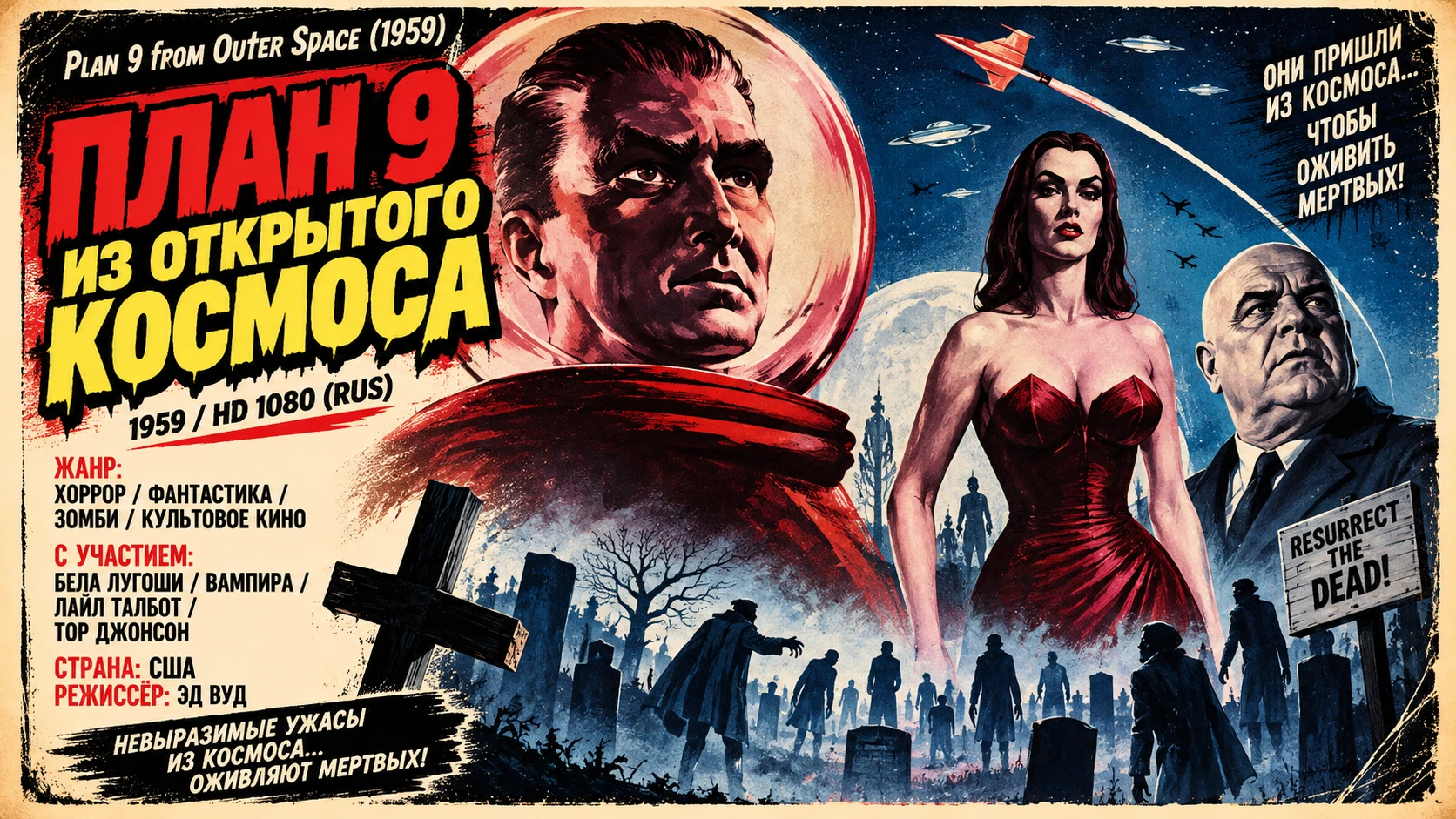 Plan 9 from Outer Space (1959) • HD 1080 • RUS