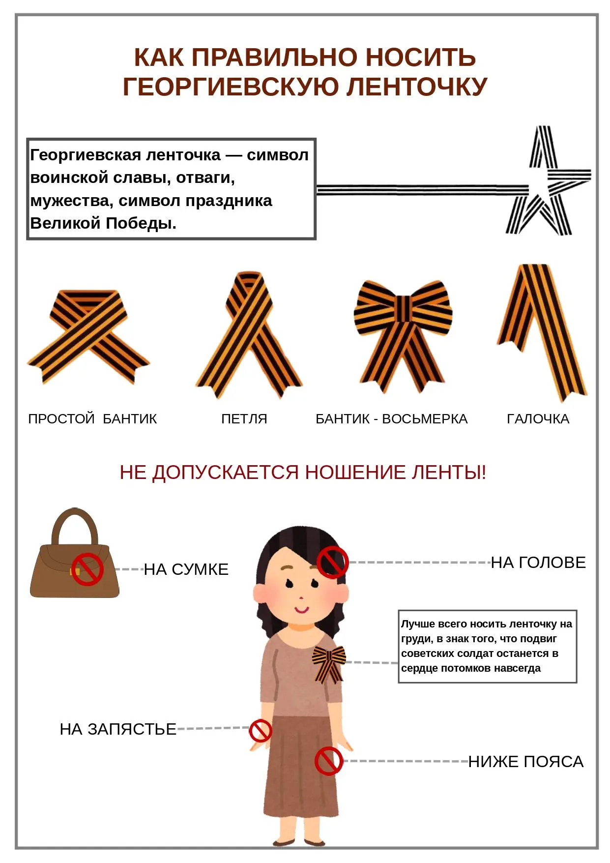 Вы знаете, как правильно носить Георгиевскую ленту? Многие не задумываются, но правила ...