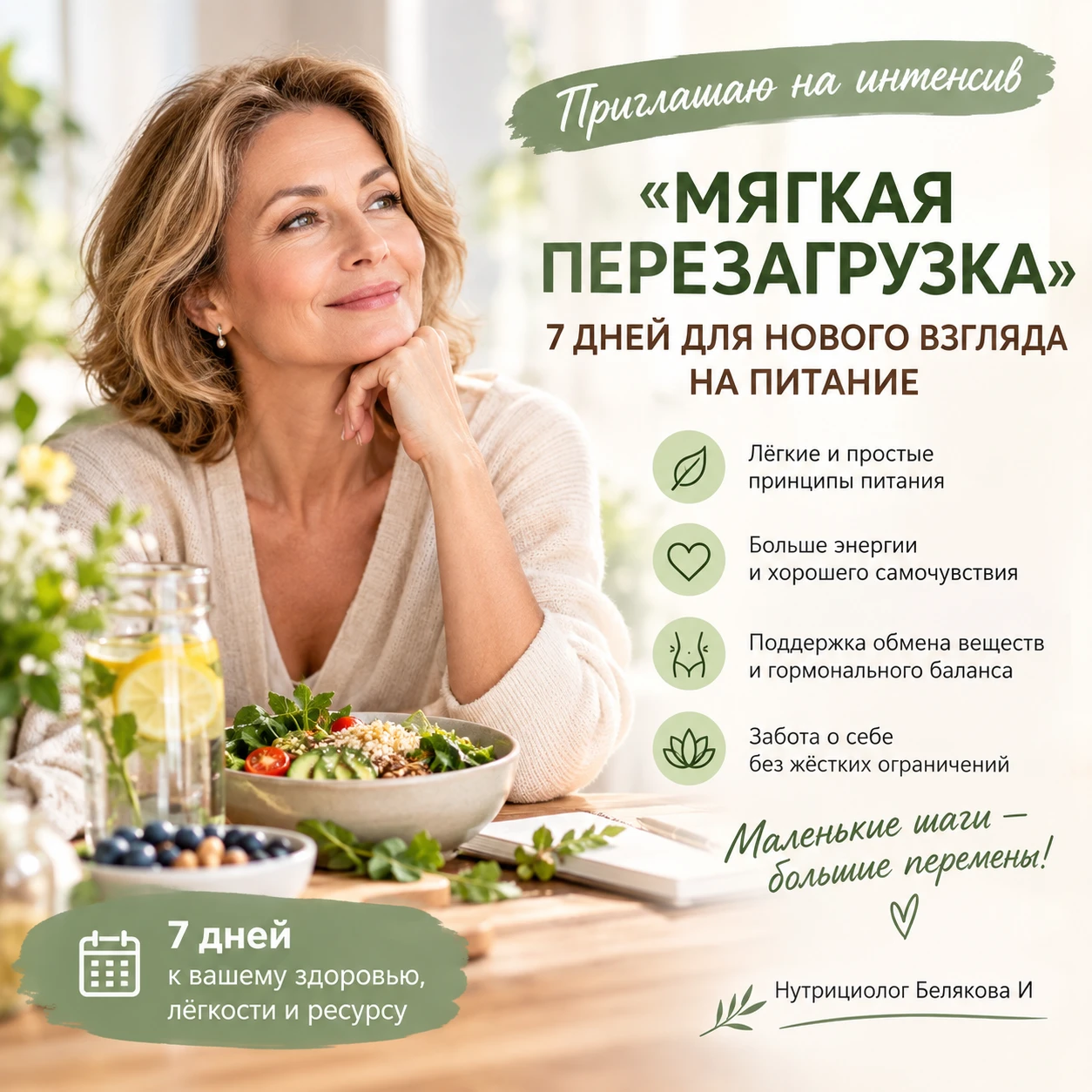 МЯГКАЯ ПЕРЕЗАГРУЗКА» — 7 ДНЕЙ ДЛЯ НОВОГО ВЗГЛЯДА НА ПИТАНИЕ