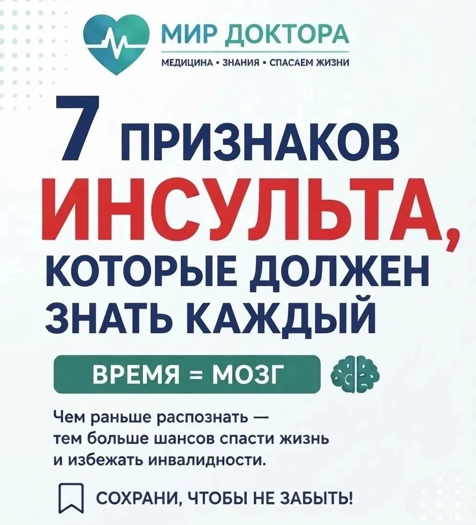 7 признаков инсульта, которые должен знать каждый!