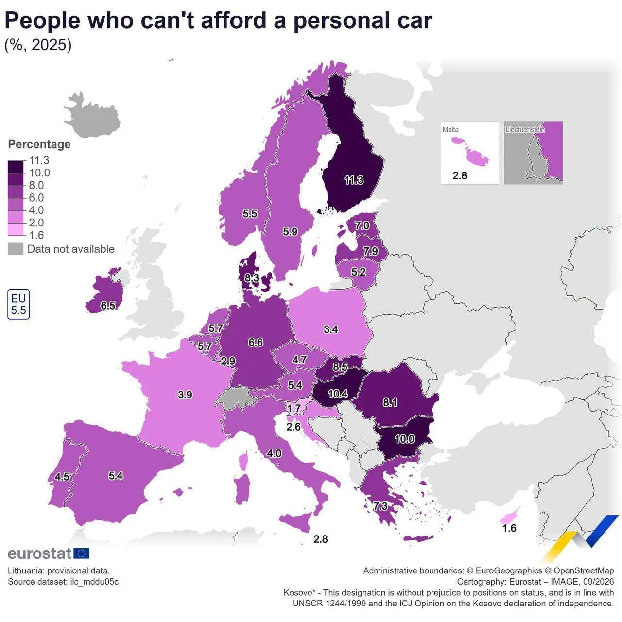 🚘 В ЕС каждый 18-й житель не может позволить себе личный автомобиль