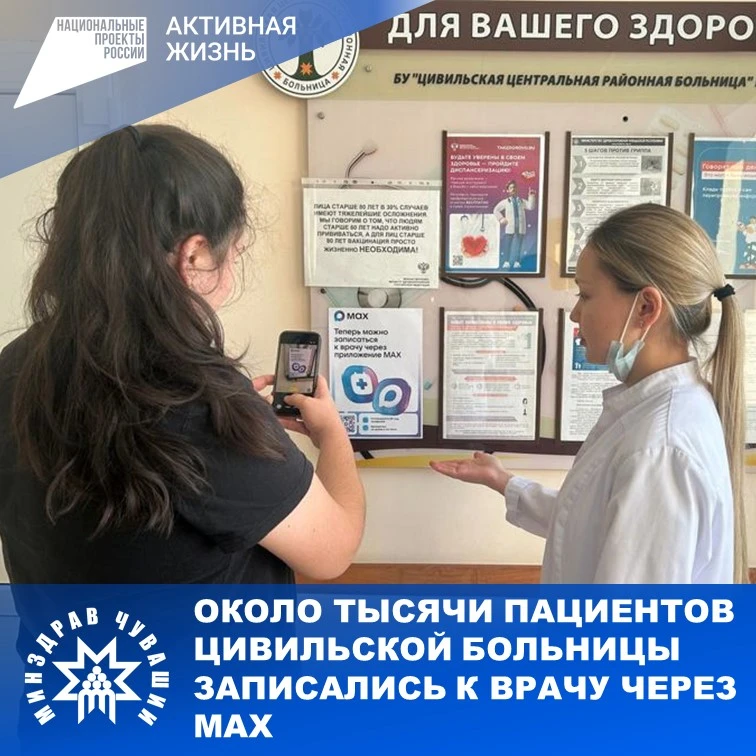 Пациенты Цивильской больницы всё активнее пользуются современным способом записи к врачу – через мес