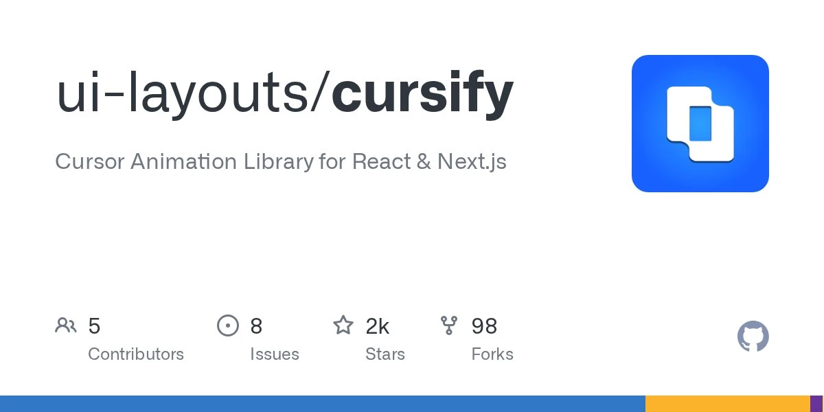 Cursify — библиотека анимации курсора для React и Next.js