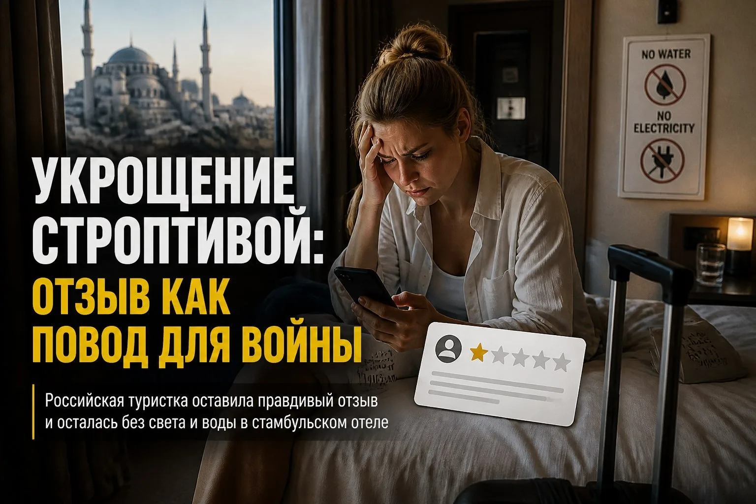 ⚡ Укрощение строптивой: отзыв как повод для войны

Туристка из России оказалась в эпицентре драмы в 