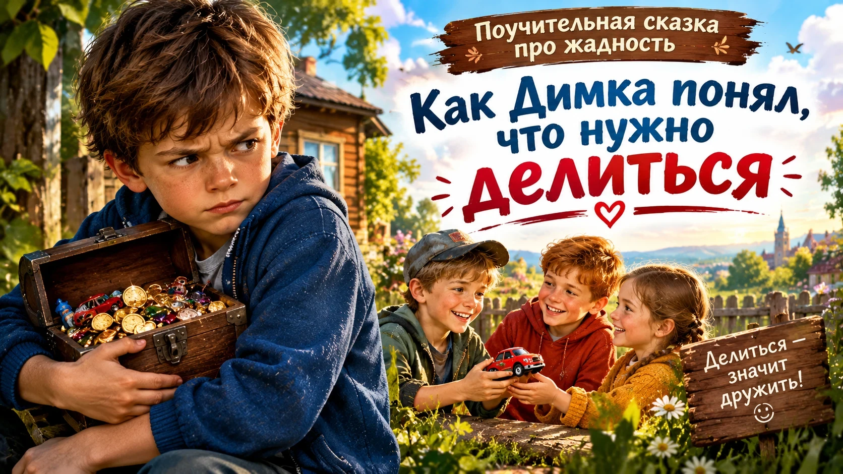 Поучительная сказка про жадность: как Димка понял, что нужно делиться
