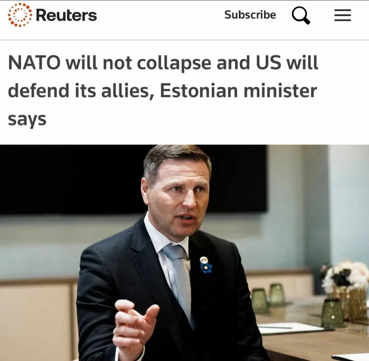 🇪🇪«НАТО не распадется, а США будут защищать своих союзников»: Эстонский министр оборо...