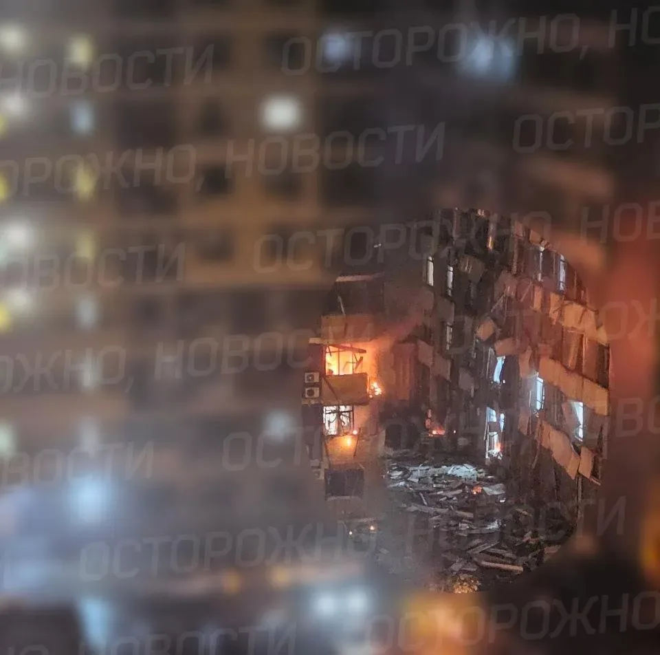 😨Враг ударил по многоэтажке в Краснодаре.