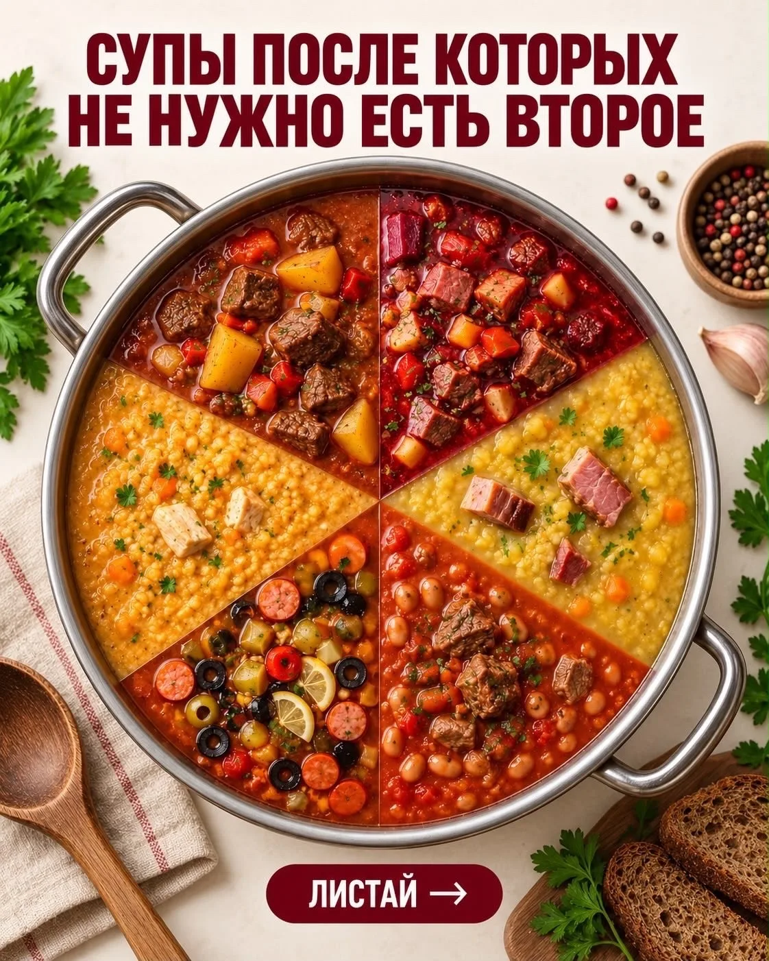 Супы, после которых второе уже не понадобится 🍲