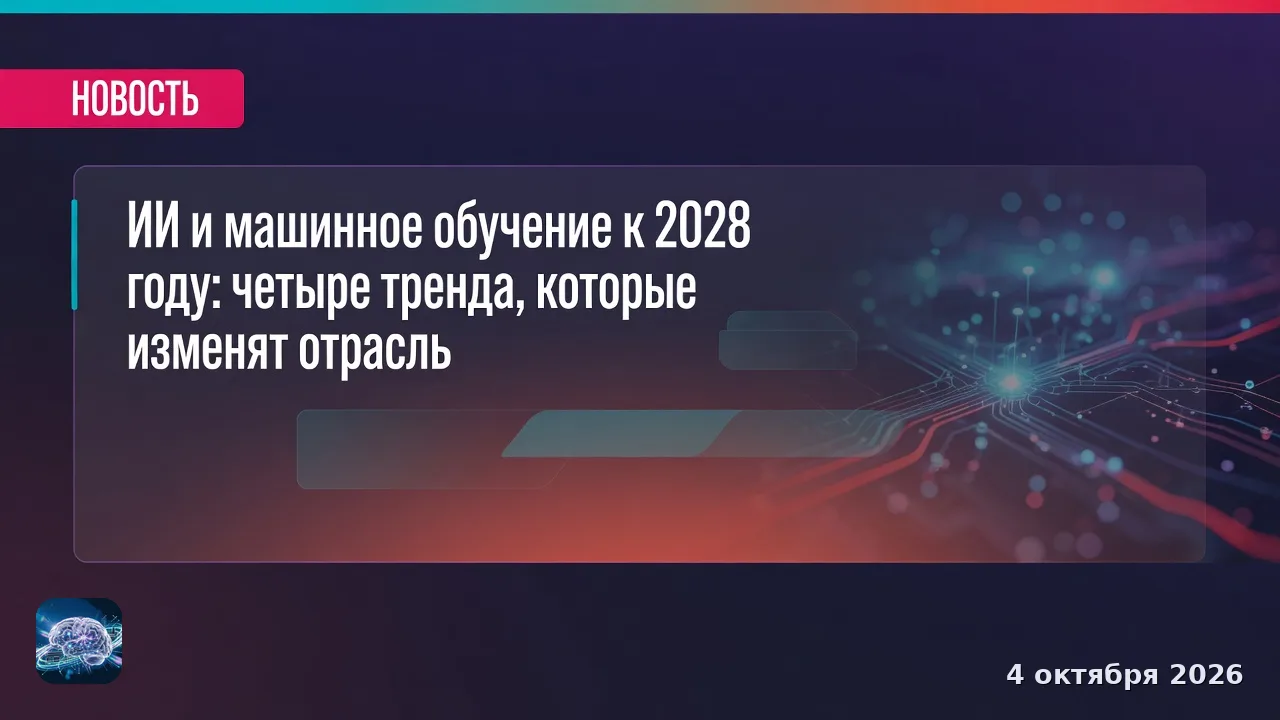 ИИ и машинное обучение к 2028 году: четыре тренда, которые изменят отрасль