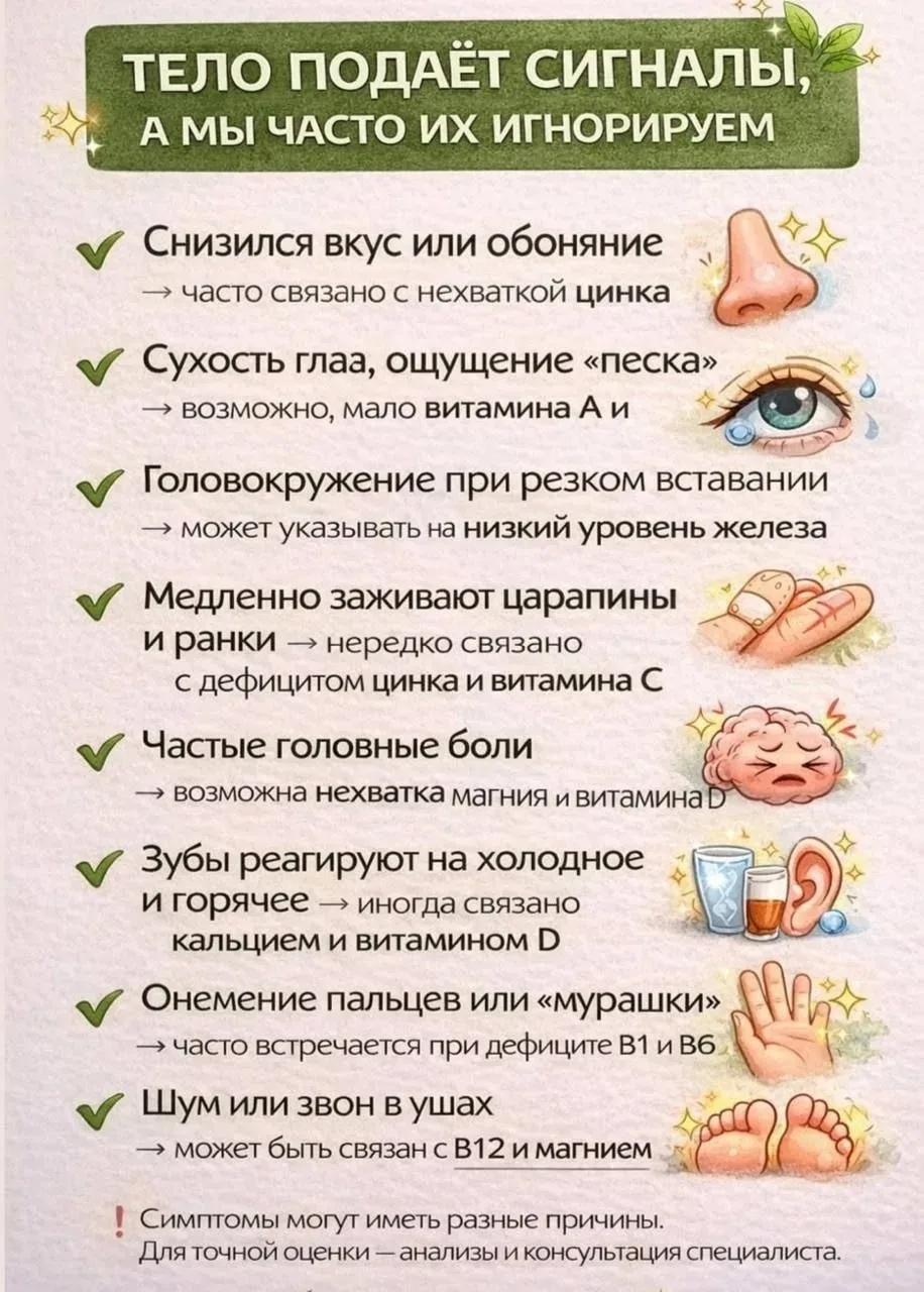 Сигналы, которые подает тело! 👀