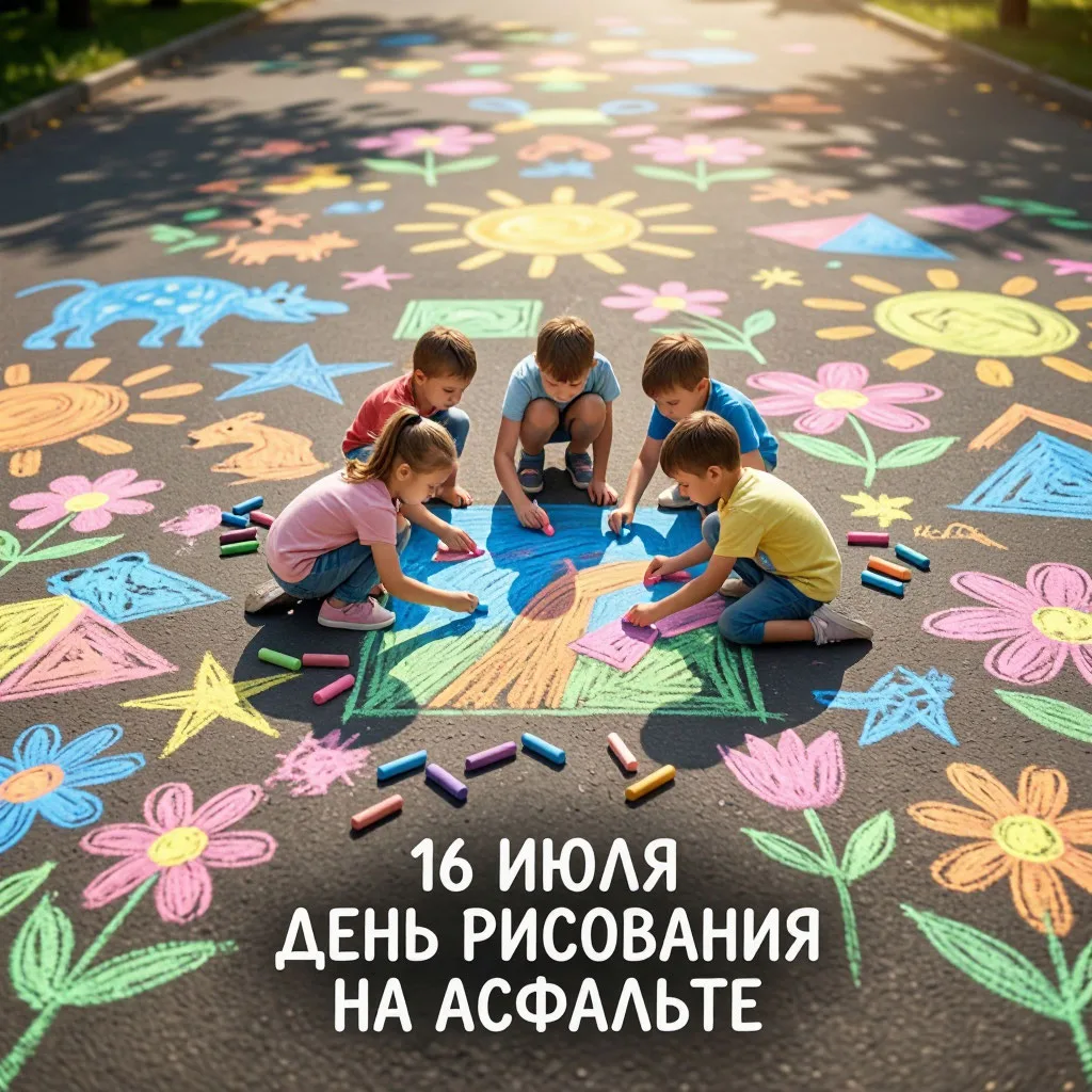 16 июля – День рисования на асфальте!
Это настоящий праздник творчества: в этот день все — и дети, и