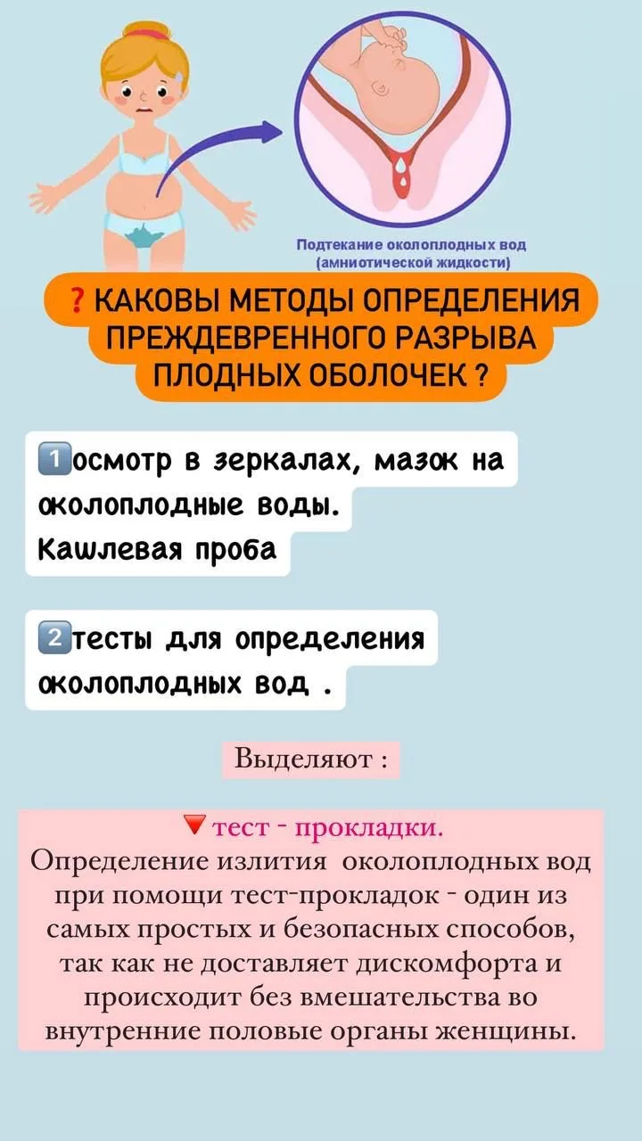 🔴Методы определения преждевременного разрыва плодных оболочек