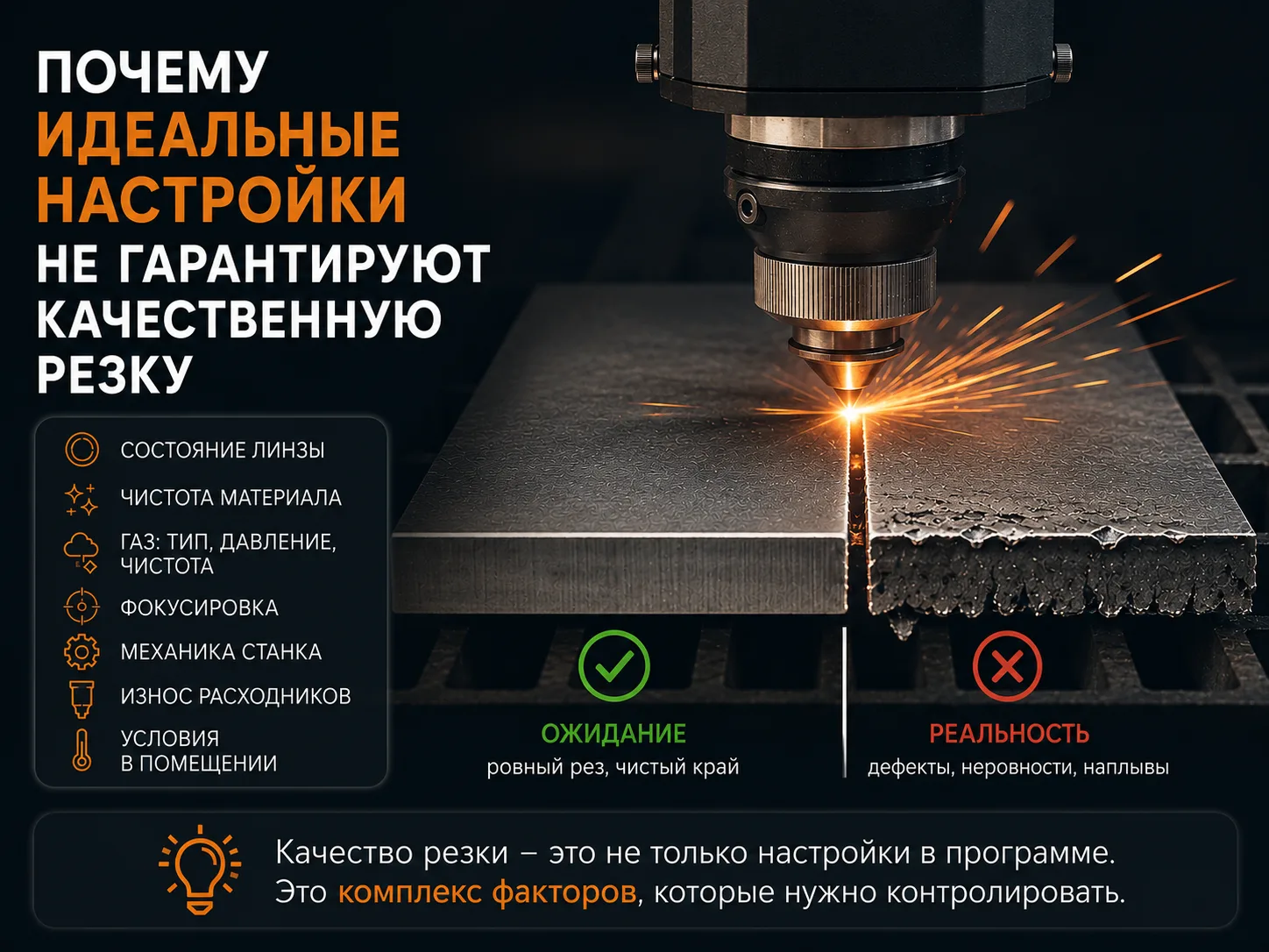 Почему идеальные настройки не гарантируют качественную резку