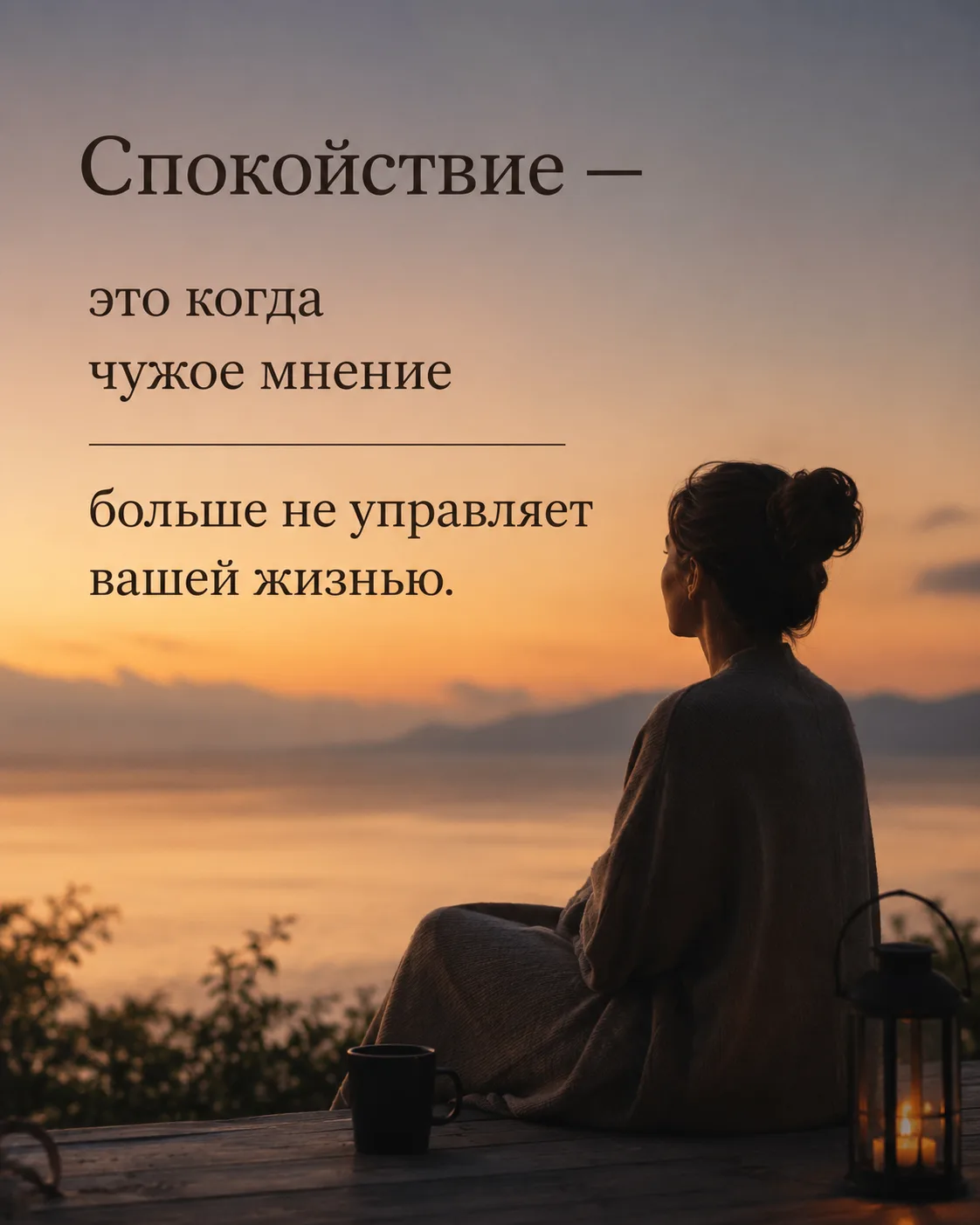 Спокойствие — это когда чужое мнение больше не управляет вашей жизнью.

❤ Психология отношений