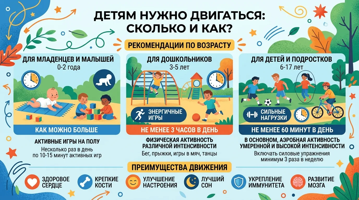 Детям нужно двигаться: сколько и как?