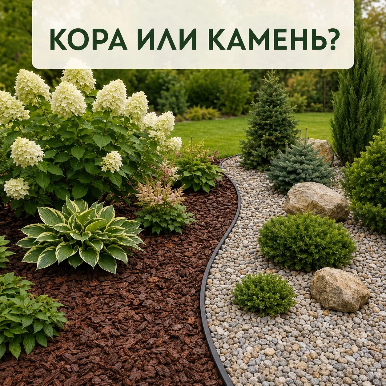 КОРА ИЛИ ДЕКОРАТИВНЫЙ КАМЕНЬ: ЧТО ВЫБРАТЬ ДЛЯ ЦВЕТНИКА?
