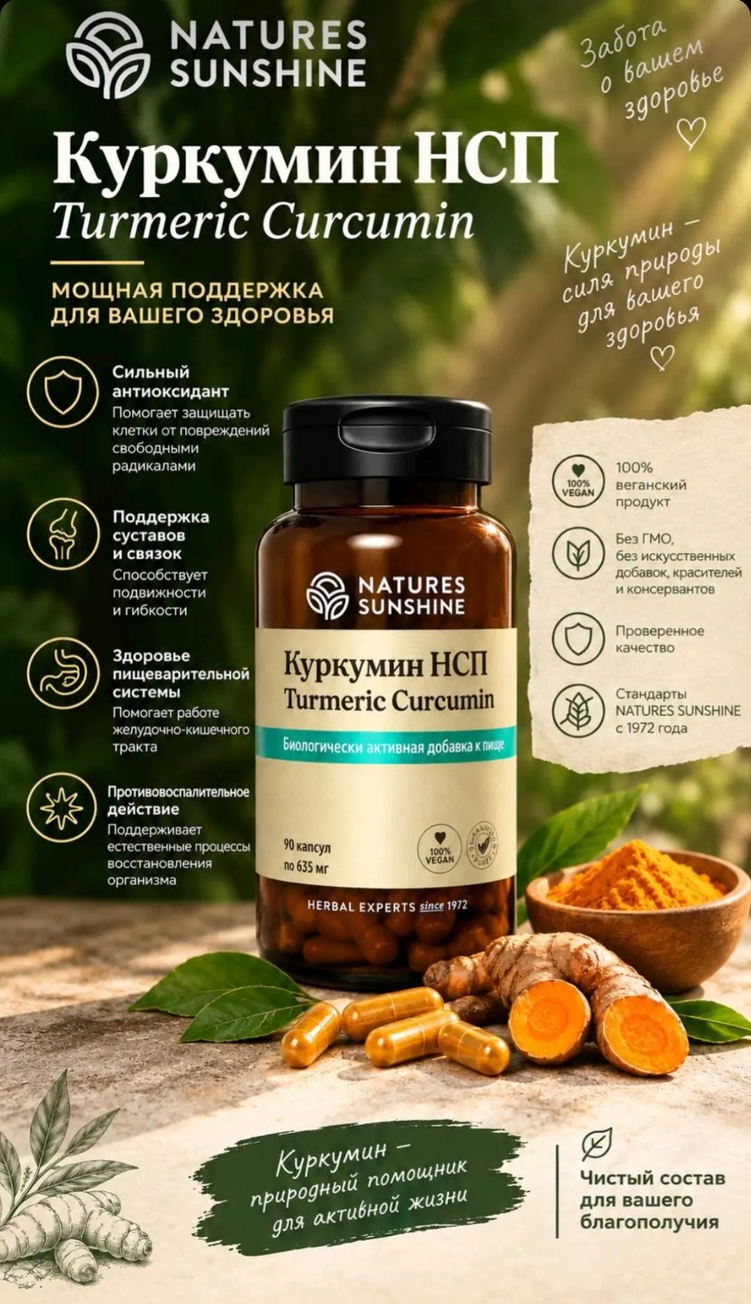 🌿 Здоровье суставов и активное долголетие: долгожданная новинка — Куркумин НСП!
