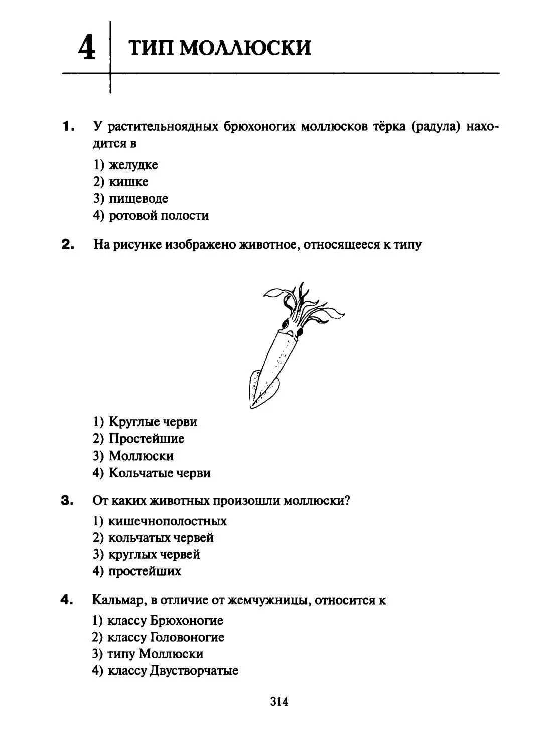 Тест. Тип Моллюски 🐙🦑