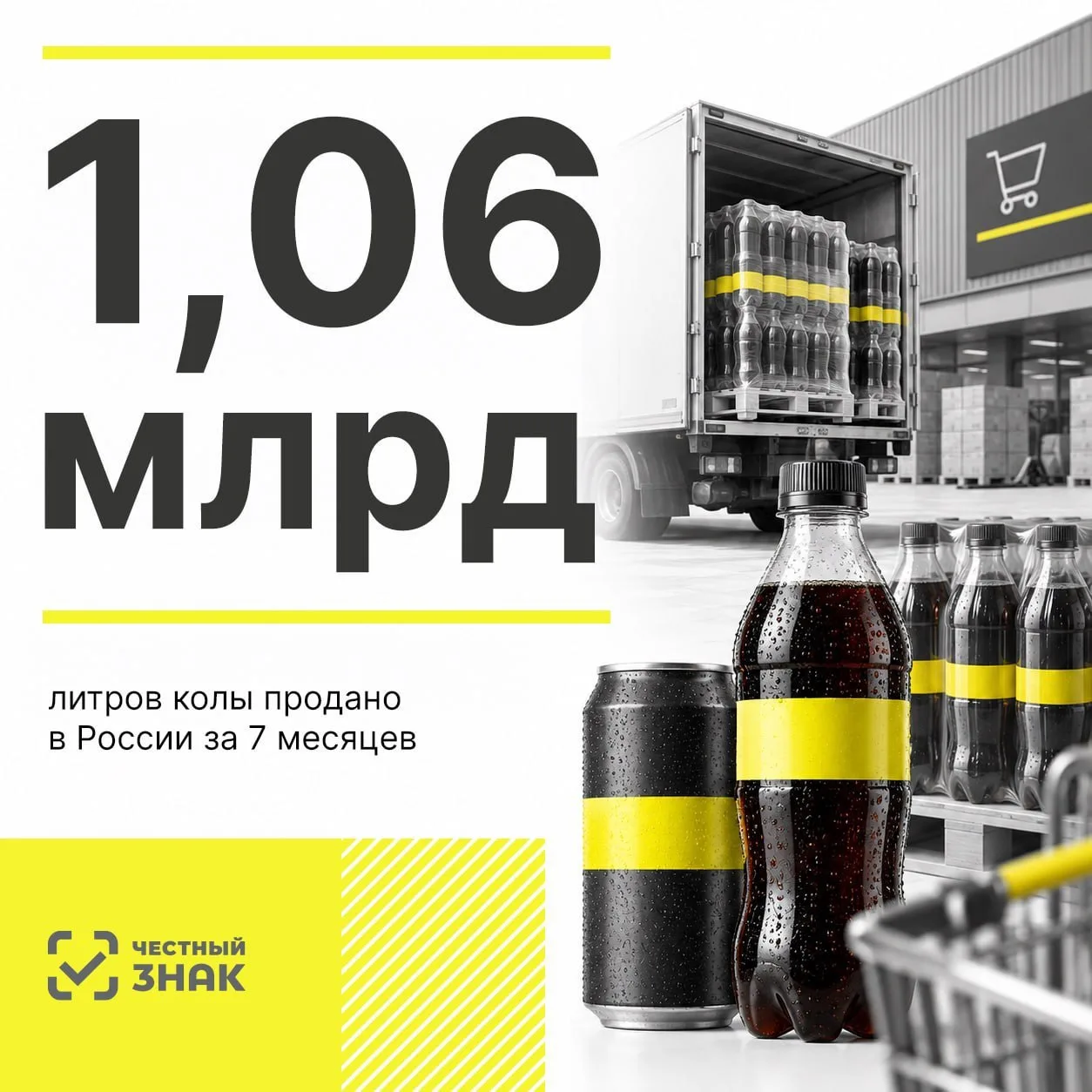 🥤Цифра дня: 1,06 млрд литров колы продано в России за 7 месяцев