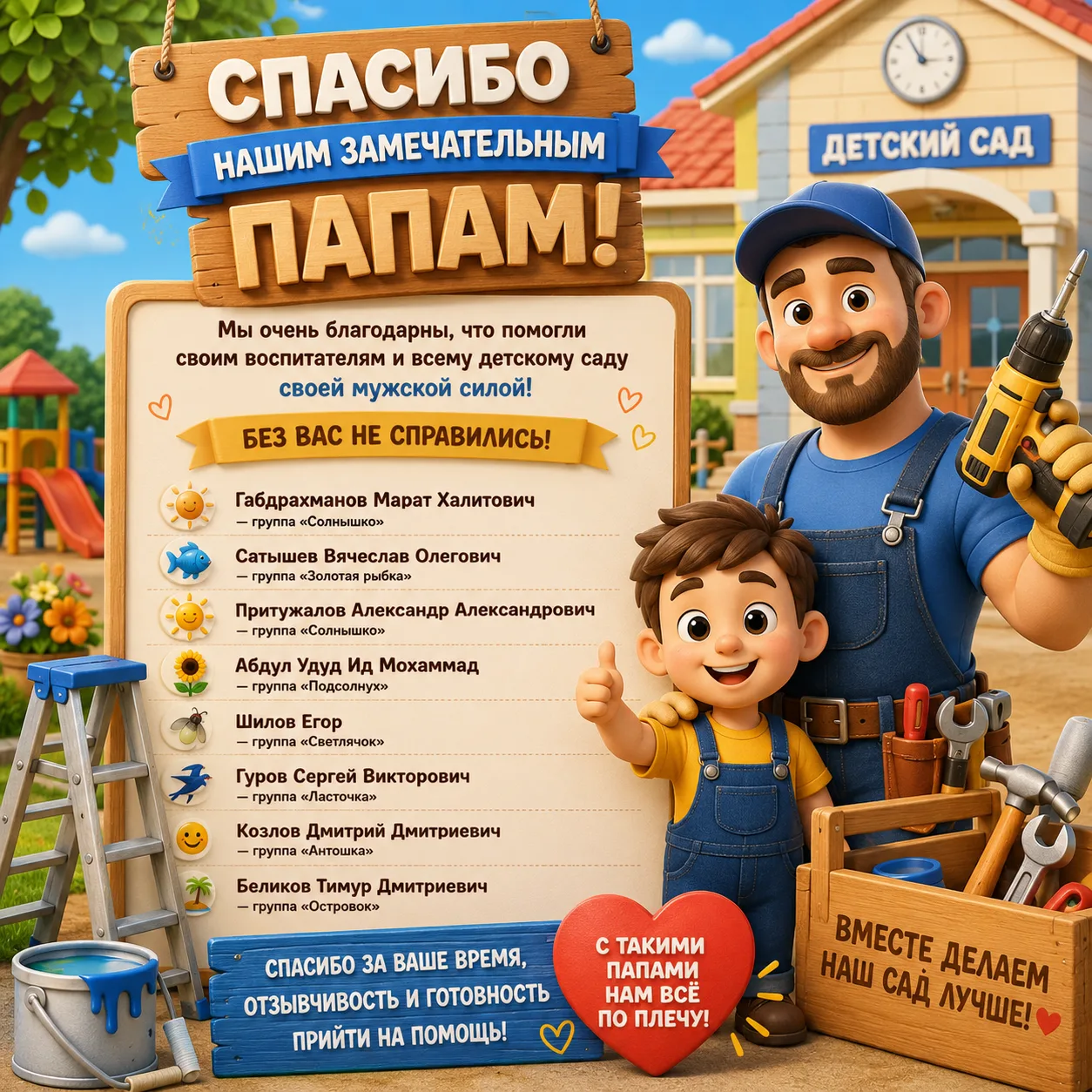 💪 Огромное спасибо нашим замечательным папам!