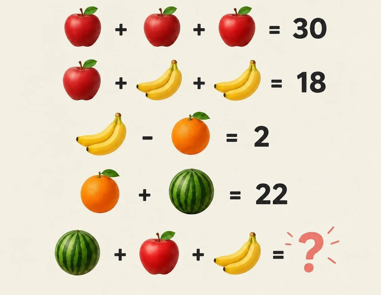 Отдохнем от новостей? Решите задачку с фруктами!