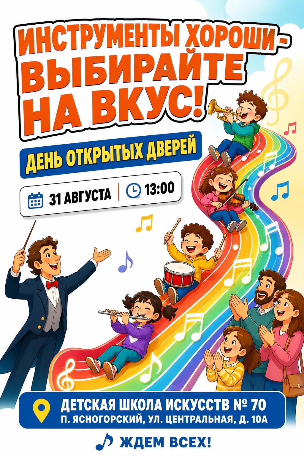 Детская школа искусств № 70, п. Ясногорский приглашает на День открытых дверей🤗