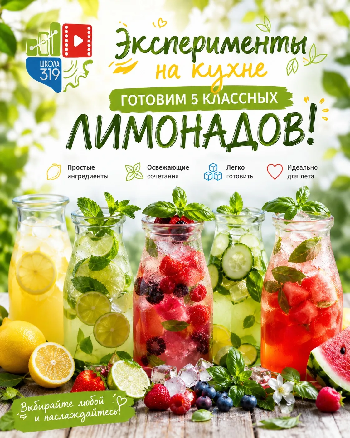 🍋 Эксперименты на кухне: готовим 5 классных лимонадов!

Лето — время пробовать новое! Собрали для в